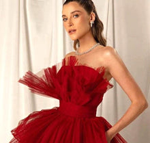 Load image into Gallery viewer, Womens Party Dress-Wine Burgundy A Line Evening Party Dress | Wedding & Bridal Party Dresses