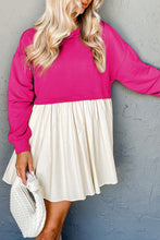 Load image into Gallery viewer, Rose Red Sweatshirt Poplin Mini Dress