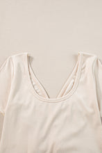 Load image into Gallery viewer, T-Shirt Dress | Beige V Neck Ruched Button Front French