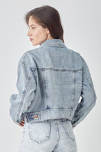 Load image into Gallery viewer, RISEN Denim Jacket | Full Size Button Cropped Denim Jacket