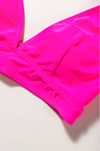 Load image into Gallery viewer, Rose Red Ruffled V Neck Swim Top | Swimwear/Swim Tops