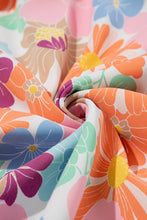 Load image into Gallery viewer, Pink Summer Floral Square Neck Puff Sleeve Babydoll Dress | Dresses/Floral Dresses