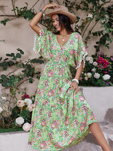 Load image into Gallery viewer, Floral V-Neck Short Sleeve Dress