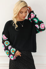 Load image into Gallery viewer, Long Crochet Top | Round Neck Long Sleeve Knit