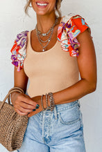 Load image into Gallery viewer, Bodysuit | Parchment Ribbed Knit Ruffled Sleeve Bodysuit