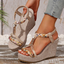 Load image into Gallery viewer, Braided Strap Wedge Sandals