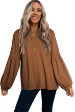 Load image into Gallery viewer, Faux Knit Jacquard Puffy Long Sleeve Top | Tops/Long Sleeve Tops