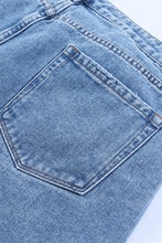 Load image into Gallery viewer, Sky Blue High Rise Crossover Waist Denim Shorts | Bottoms/Denim Shorts