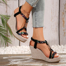 Load image into Gallery viewer, Braided Strap Wedge Sandals