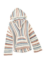 Load image into Gallery viewer, Multicolor Striped Knit Kangaroo Pocket Hooded Sweater | Tops/Sweaters & Cardigans