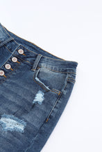 Load image into Gallery viewer, Blue Distressed Button Fly High Waist Skinny Jeans | Bottoms/Jeans