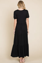 Load image into Gallery viewer, Simple Black Tiered Maxi Dress