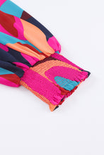 Load image into Gallery viewer, Fiery Red Abstract Printed Belted Puff Sleeve Mini Dress | Dresses/Mini Dresses