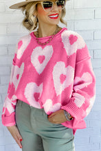 Load image into Gallery viewer, Bonbon Pearl Beaded Heart Drop Shoulder Sweater | Tops/Sweaters & Cardigans