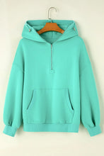 Load image into Gallery viewer, Pocketed Half Zip Long Sleeve Hoodie