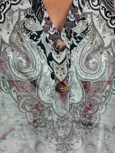 Load image into Gallery viewer, Short Sleeve Blouse | Full Size Printed Notched Top