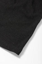 Load image into Gallery viewer, Black Notched Neck Pleated Puff Sleeve Shift T-shirt Dress | Dresses/T Shirt Dresses