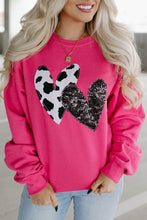 Load image into Gallery viewer, Graphic Sweatshirt | Strawberry Pink Double Heart Patch