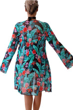 Load image into Gallery viewer, Two Piece Swim Set | Black Halter with Floral Beach Cover Up