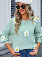 Load image into Gallery viewer, Flower Sweater | Round Neck Long Sleeves