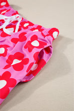 Load image into Gallery viewer, Pink Flower Print Short Sleeve Shirt Pajamas Set | Loungewear & Sleepwear/Sleepwear