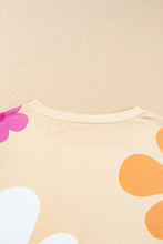 Load image into Gallery viewer, Apricot Flower Print Bubble Sleeve Tee | Tops/Tops & Tees
