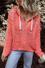Load image into Gallery viewer, Hooded Sweater | Drawstring Cable-Knit Hoodie