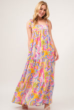 Load image into Gallery viewer, Maxi Dress | Full Size Printed Tie Shoulder Tiered Dress