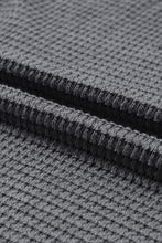Load image into Gallery viewer, Gray Waffle Knit High Slits Oversized Top | Tops/Long Sleeve Tops