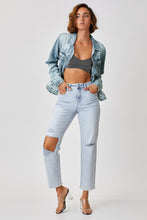 Load image into Gallery viewer, RISEN Button Up Ombre Washed Jacket | blue jean jacket