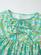 Load image into Gallery viewer, Tied Printed Long Sleeve Blouse