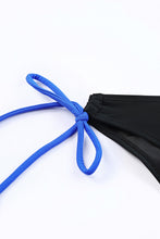 Load image into Gallery viewer, Light Blue Tankini with Stripes Patchwork | Swimwear/Tankinis