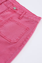 Load image into Gallery viewer, Pink Ankle-length Flare Leg Raw Hem Jeans | Bottoms/Jeans