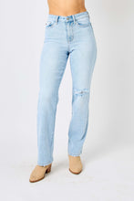 Load image into Gallery viewer, Judy Blue Full Size High Waist Distressed Straight Jeans | Blue Jeans