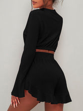 Load image into Gallery viewer, Top & Ruffled Shorts Set Loungewear