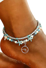 Load image into Gallery viewer, Sky Blue Beach Double Anklet
