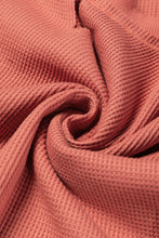 Load image into Gallery viewer, Patchwork Top | Mineral Red Exposed Seam Slit Neck Waffle Knit