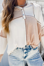 Load image into Gallery viewer, Multicolor Hoodie | Colorblock Seamed Ribbed Henley