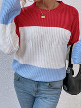 Load image into Gallery viewer, Color Block Round Neck Sweater for girls