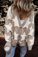 Load image into Gallery viewer, Khaki Star Pattern Winter Sweater with Pockets