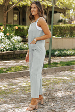 Load image into Gallery viewer, Gray Textured Wide Leg Overall with Pockets | Bottoms/Pants & Culotte