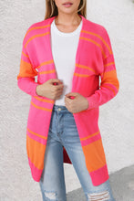 Load image into Gallery viewer, Multicolor Striped Long Sleeve Ribbed Trim Button Cardigan | Tops/Sweaters & Cardigans
