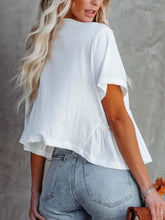 Load image into Gallery viewer, Tied Plunge Short Sleeve Blouse