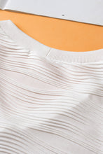 Load image into Gallery viewer, V Neck Top | White Textured Short Sleeve Top