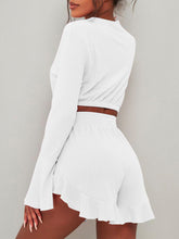 Load image into Gallery viewer, Top & Ruffled Shorts Set Loungewear