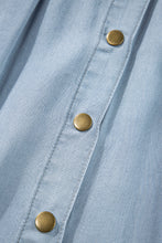 Load image into Gallery viewer, Denim Skirt | Mist Blue Fully Buttoned Long Skirt