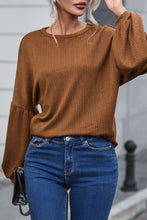 Load image into Gallery viewer, Faux Knit Jacquard Puffy Long Sleeve Top | Tops/Long Sleeve Tops