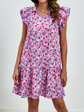 Load image into Gallery viewer, Womens Mini Dress | Tied Floral Cap Sleeve Mini Dress | Mini Dress