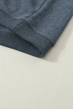 Load image into Gallery viewer, Pullover Sweatshirt | Blue Solid Ribbed Knit Round Neck