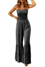 Load image into Gallery viewer, Black Thin Straps Smocked Bodice Wide Leg Floral Jumpsuit | Bottoms/Jumpsuits & Rompers